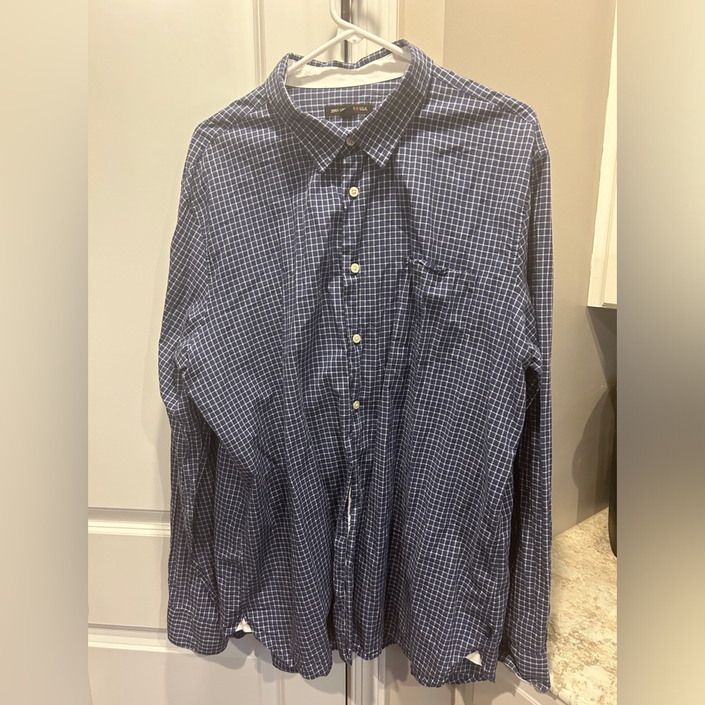 John Varvatos Star USA Plaid Cotton Button Down Shirt XXL